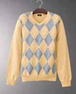 Cotton Argyle Sweater wheat & grey