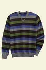 Land's End striped cotton cashmere blend