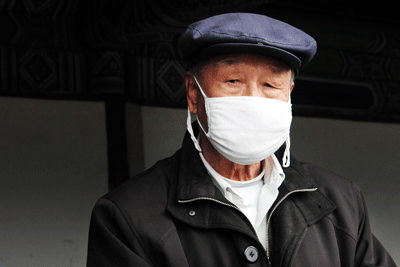man wearing surgical mask
